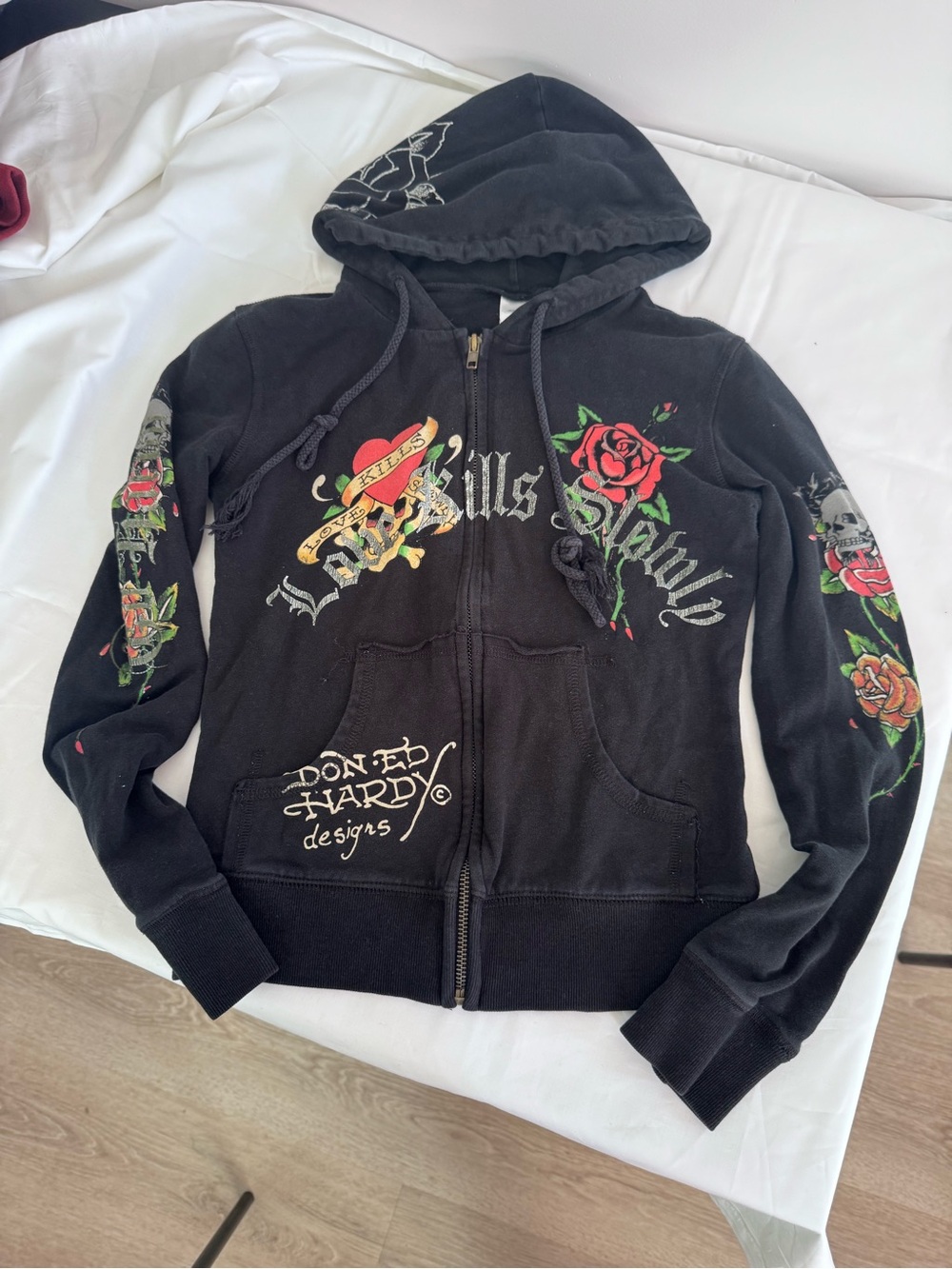 Ed Hardy zipper hoodie Y2K